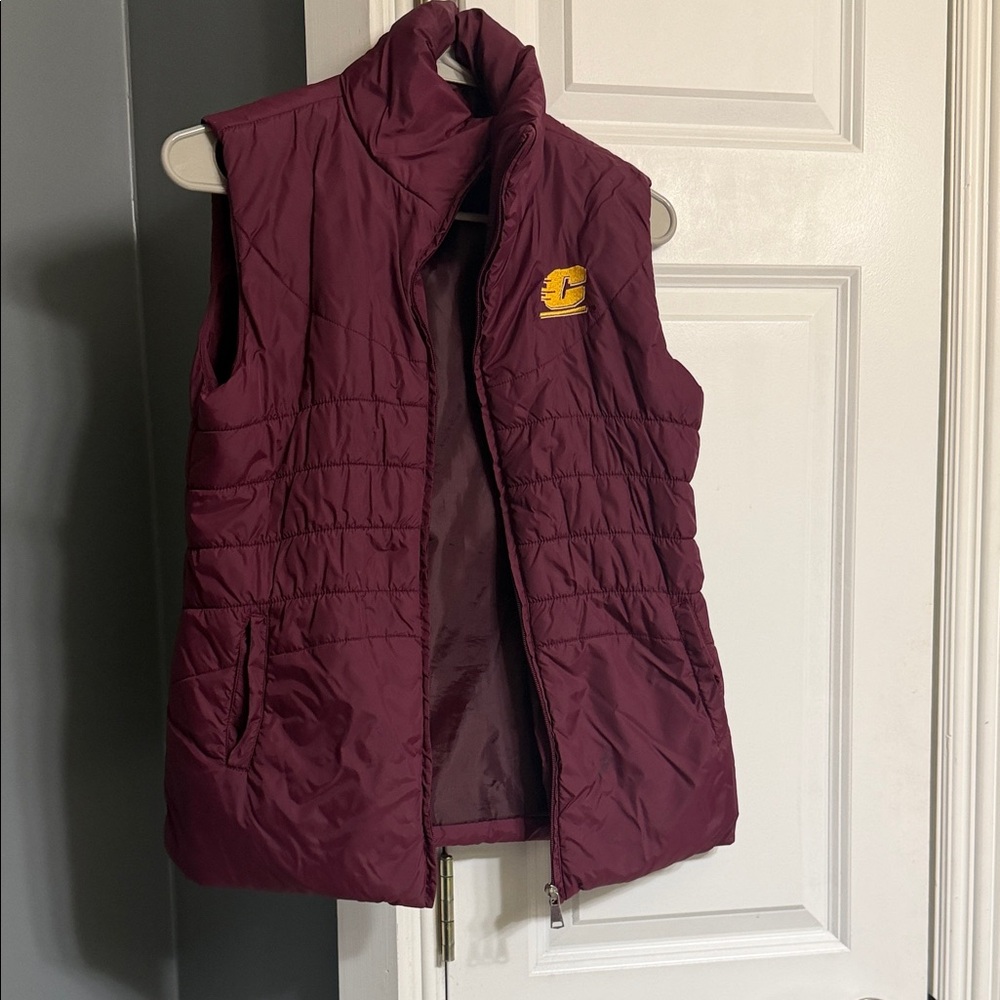 Maroon Puffer Vest with Logo